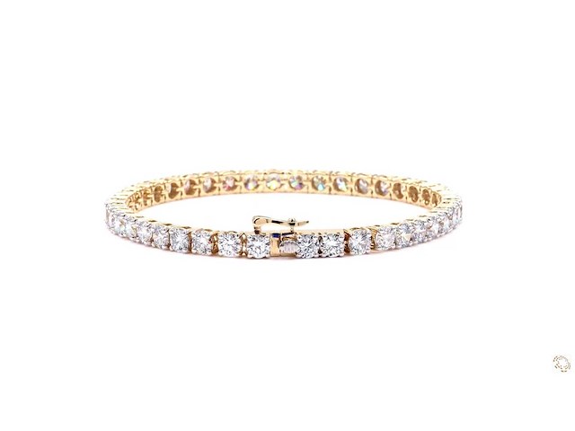 14 karaat geelgouden armband met 10,02 crt. diamant - afbeelding 4 van  8