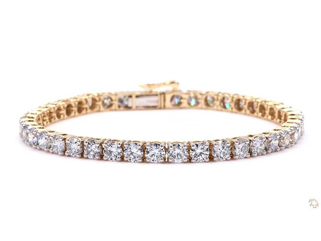 14 karaat geelgouden armband met 10,02 crt. diamant - afbeelding 8 van  8