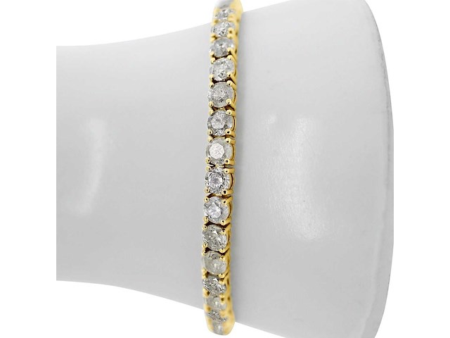 14 karaat geelgouden armband met 15,19 crt. natuurlijke diamant - afbeelding 3 van  6