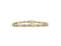 14 karaat geelgouden armband met 15,19 crt. natuurlijke diamant - afbeelding 4 van  6
