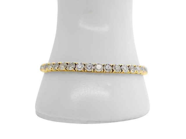 14 karaat geelgouden armband met 15,19 crt. natuurlijke diamant - afbeelding 6 van  6