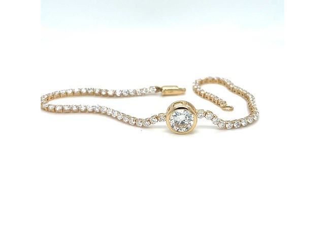 14 karaat geelgouden armband met 3,09 crt. diamant - afbeelding 4 van  6