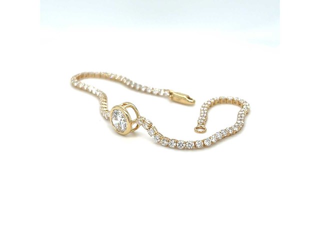 14 karaat geelgouden armband met 3,09 crt. diamant - afbeelding 6 van  6