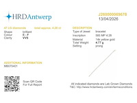 14 karaat geelgouden armband met 4,28 ct. diamant - afbeelding 2 van  7