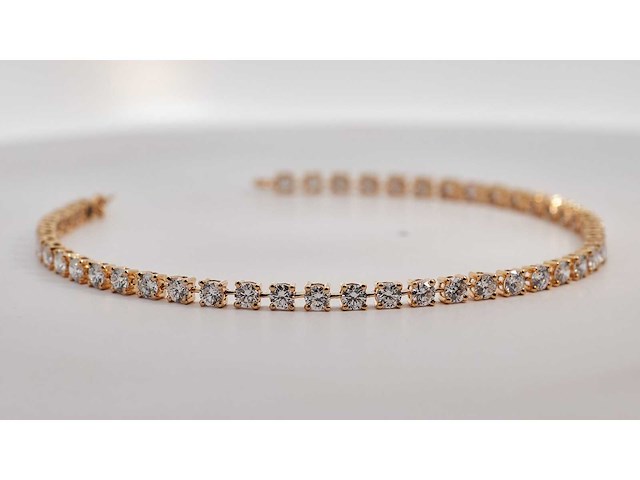 14 karaat geelgouden armband met 4,28 ct. diamant - afbeelding 7 van  7