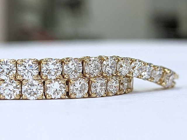 14 karaat geelgouden armband met 6,74 crt. diamant - afbeelding 3 van  9