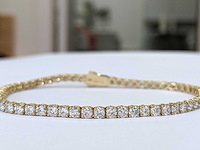 14 karaat geelgouden armband met 6,74 crt. diamant - afbeelding 4 van  9