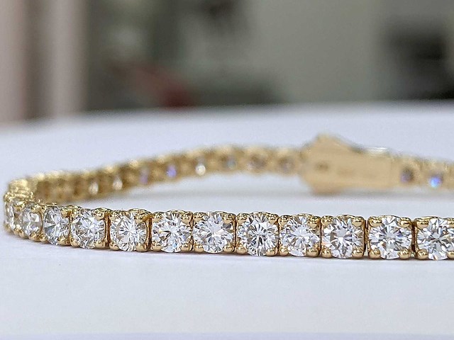14 karaat geelgouden armband met 6,74 crt. diamant - afbeelding 5 van  9