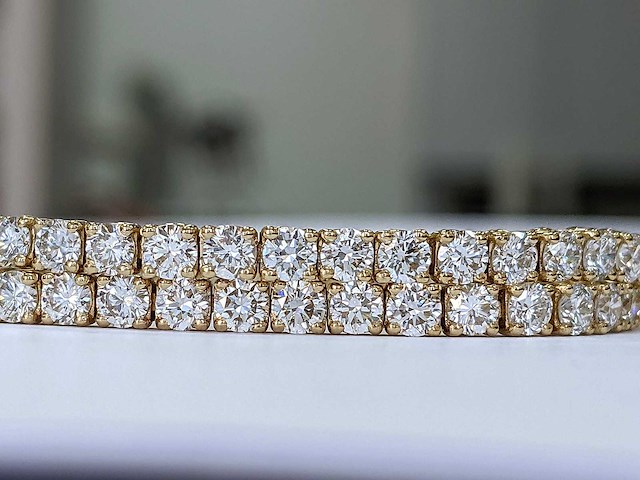 14 karaat geelgouden armband met 6,74 crt. diamant - afbeelding 7 van  9