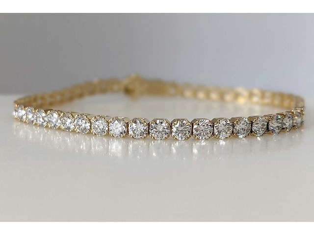 14 karaat geelgouden armband met 8,72 crt. diamant - afbeelding 7 van  11