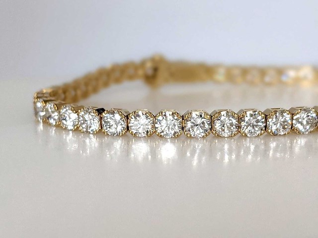 14 karaat geelgouden armband met 8,81 crt. diamant - afbeelding 3 van  11