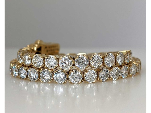 14 karaat geelgouden armband met 8,81 crt. diamant - afbeelding 5 van  11
