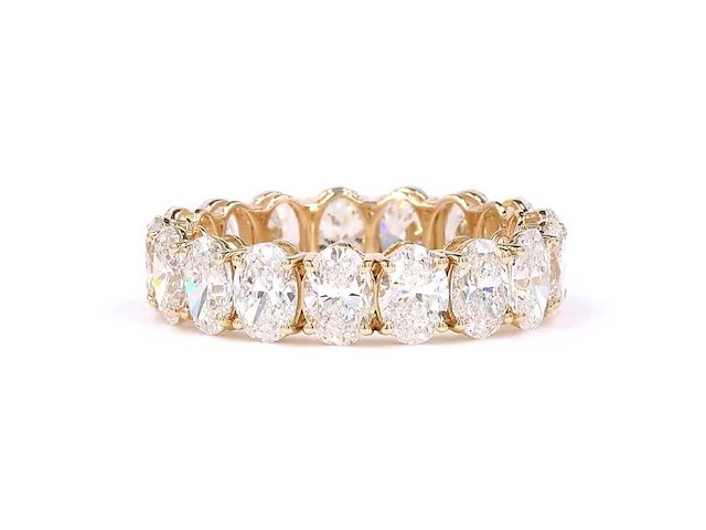 14 karaat geelgouden eeuwigheidsring met 5,50 ct. diamant - afbeelding 7 van  9