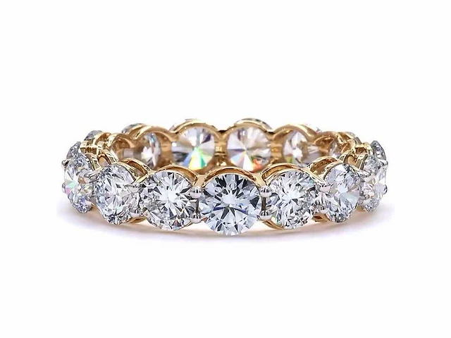 14 karaat geelgouden eeuwigheidsring met 7,15 ct. diamant - afbeelding 8 van  8