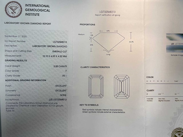 14 karaat geelgouden halsketting met 3,08 ct. diamant - afbeelding 2 van  6