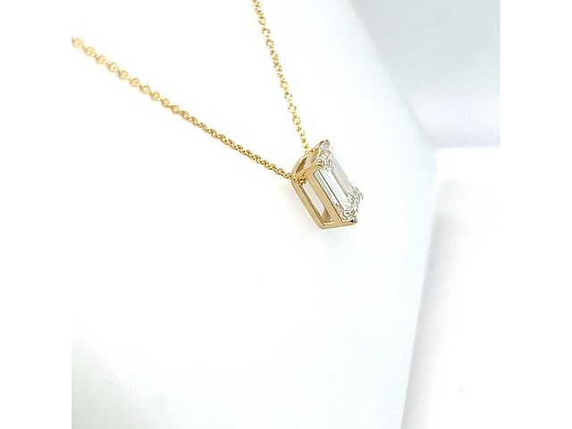 14 karaat geelgouden halsketting met 3,08 ct. diamant - afbeelding 3 van  6