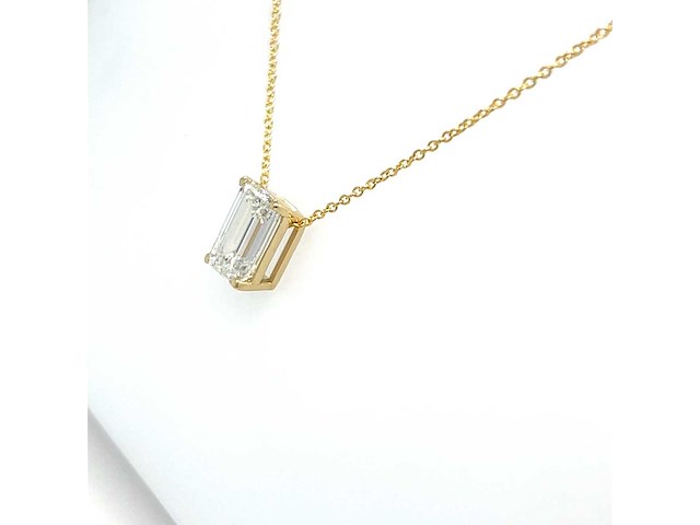 14 karaat geelgouden halsketting met 3,08 ct. diamant - afbeelding 4 van  6