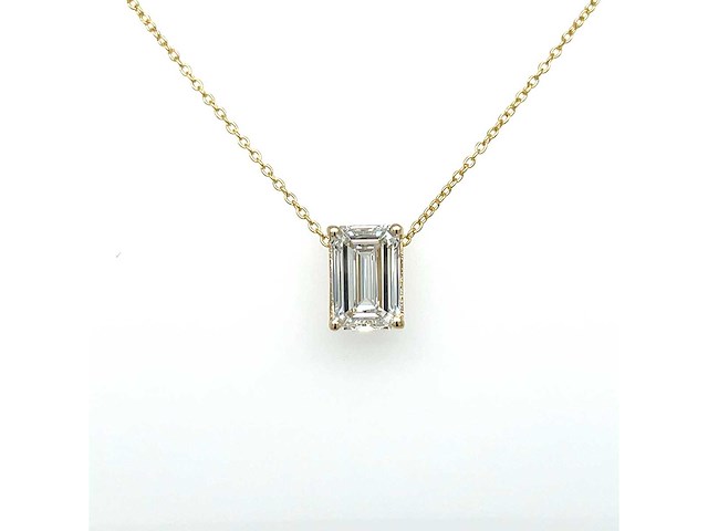 14 karaat geelgouden halsketting met 3,08 ct. diamant - afbeelding 5 van  6