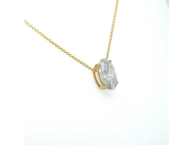 14 karaat geelgouden ketting met 2,04 crt. diamant - afbeelding 4 van  9