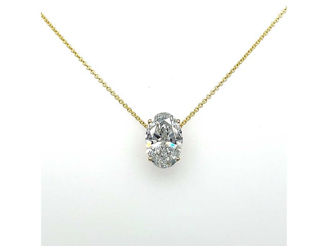 14 karaat geelgouden ketting met 2,04 crt. diamant - afbeelding 9 van  9