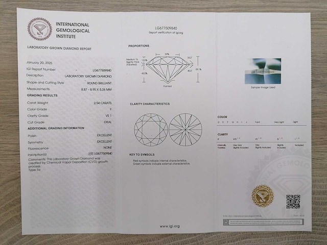 14 karaat geelgouden ketting met 2,54 ct. diamant - afbeelding 1 van  5