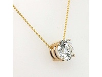 14 karaat geelgouden ketting met 2,54 ct. diamant - afbeelding 3 van  5