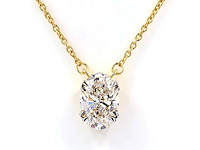 14 karaat geelgouden ketting met 3,00 ct. diamant - afbeelding 1 van  1