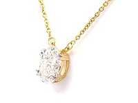 14 karaat geelgouden ketting met 3,00 ct. diamant - afbeelding 4 van  7