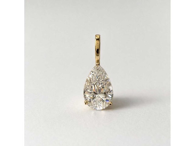 14 karaat geelgouden kettinghanger met 1,08 ct. diamant - afbeelding 1 van  7