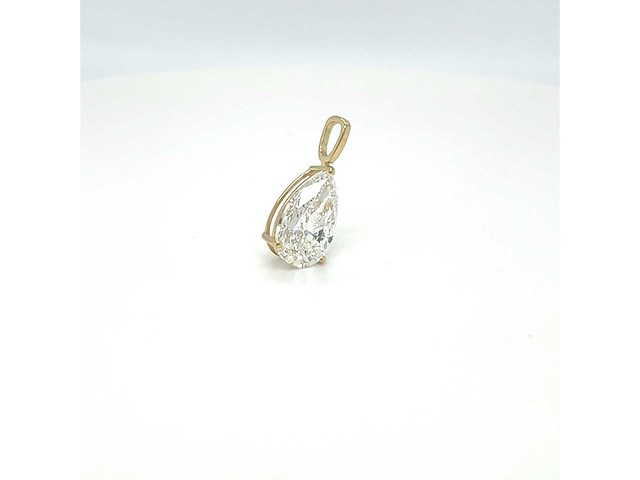 14 karaat geelgouden kettinghanger met 1,08 ct. diamant - afbeelding 4 van  7