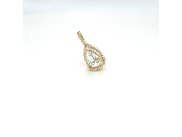 14 karaat geelgouden kettinghanger met 1,08 ct. diamant - afbeelding 7 van  7