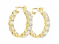 14 karaat geelgouden oorringen met 4,12 ct. diamant