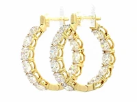 14 karaat geelgouden oorringen met 4,12 ct. diamant - afbeelding 4 van  5