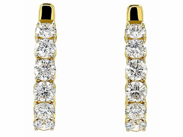 14 karaat geelgouden oorringen met 4,12 ct. diamant - afbeelding 5 van  5