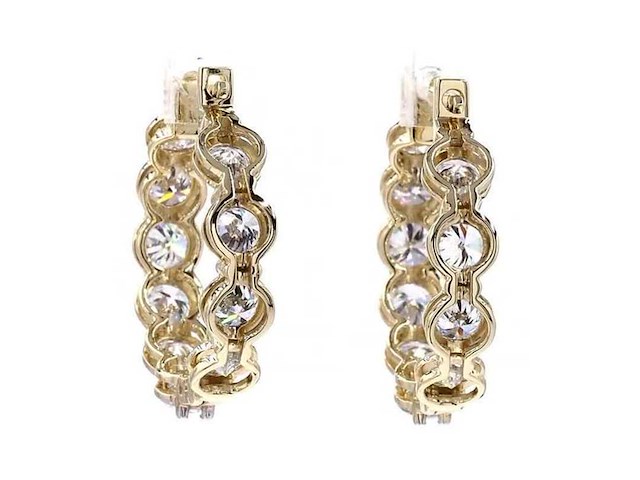 14 karaat geelgouden oorringen met 5,04 ct. diamant - afbeelding 2 van  5