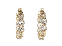 14 karaat geelgouden oorringen met 5,05 ct. diamant - afbeelding 7 van  7