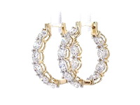 14 karaat geelgouden oorringen met 5,05 ct. diamant - afbeelding 1 van  6
