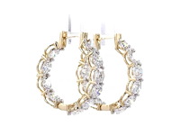 14 karaat geelgouden oorringen met 5,05 ct. diamant - afbeelding 4 van  6