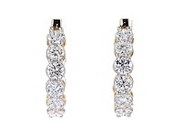 14 karaat geelgouden oorringen met 5,05 ct. diamant - afbeelding 6 van  6
