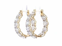 14 karaat geelgouden oorringen met 5,05 ct. diamant