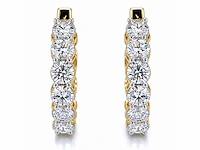 14 karaat geelgouden oorringen met 5,20 ct. diamant - afbeelding 3 van  9