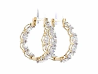 14 karaat geelgouden oorringen met 5,20 ct. diamant - afbeelding 4 van  9