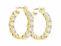 14 karaat geelgouden oorringen met 5,30 ct. diamant