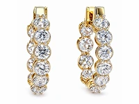 14 karaat geelgouden oorringen met 5,30 ct. diamant - afbeelding 3 van  8
