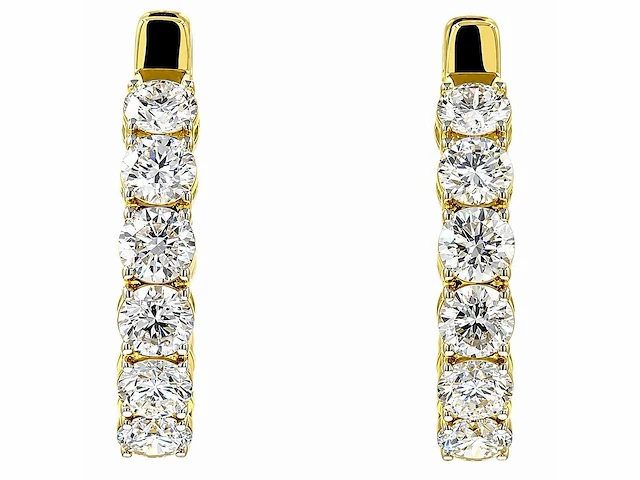 14 karaat geelgouden oorringen met 5,30 ct. diamant - afbeelding 5 van  8