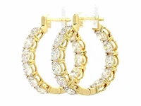 14 karaat geelgouden oorringen met 5,30 ct. diamant - afbeelding 6 van  8