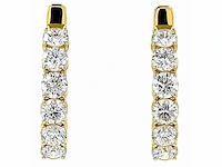 14 karaat geelgouden oorringen met 5,30 ct. diamant - afbeelding 7 van  8