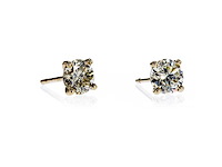 14 karaat geelgouden oorstekers met 1,44 ct. natuurlijke diamant - afbeelding 4 van  7