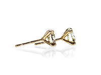 14 karaat geelgouden oorstekers met 1,44 ct. natuurlijke diamant - afbeelding 5 van  7