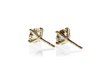 14 karaat geelgouden oorstekers met 1,44 ct. natuurlijke diamant - afbeelding 6 van  7